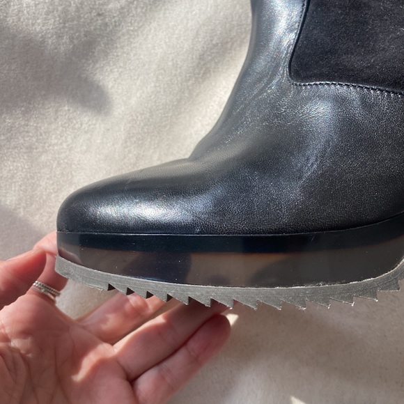 Robert Clergerie Paris platform boots high heel lucite sole black 9.5 - Picture 5 of 14